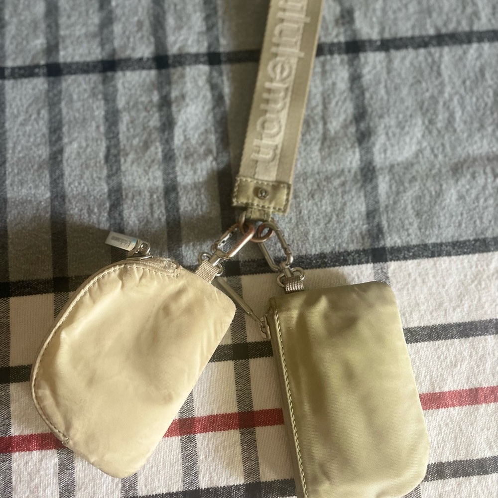 Beige Lululemon Wristlet Set